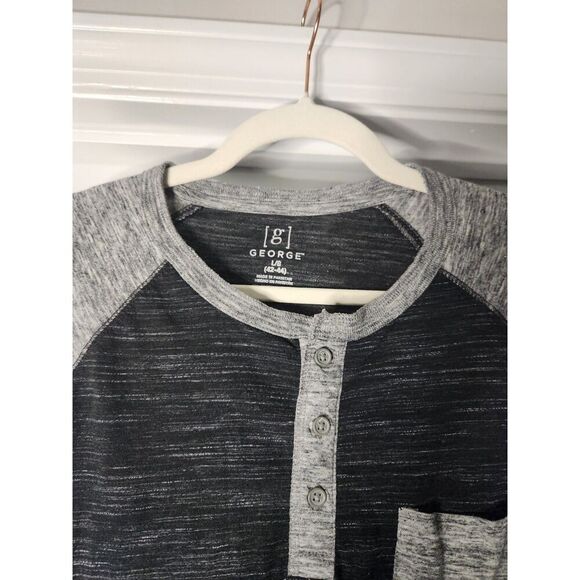 George Men’s Heathered Raglan Henley Tee – Size Large (42–44) - Picture 3 of 3